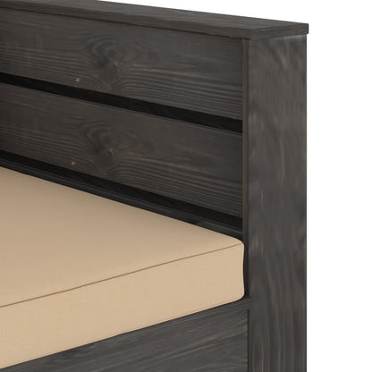 Loungeset Met Kussens Geïmpregneerd Hout Beige en grijs