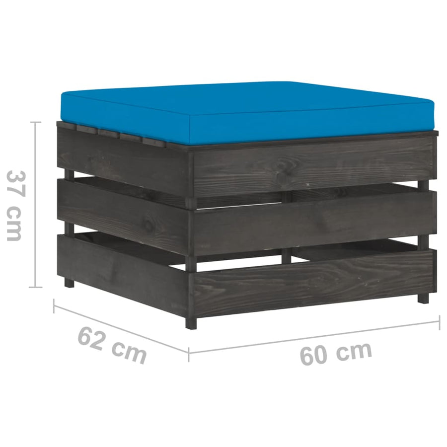 Loungeset Met Kussens Geïmpregneerd Hout Lichtblauw en grijs