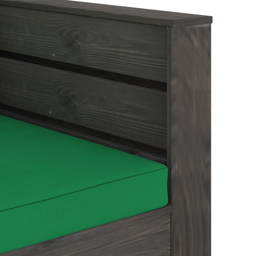 -Delige Loungeset Met Kussens Grijs Geïmpregneerd Hout Groen en rood