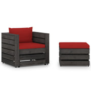 Loungeset geïmpregneerd hout rood