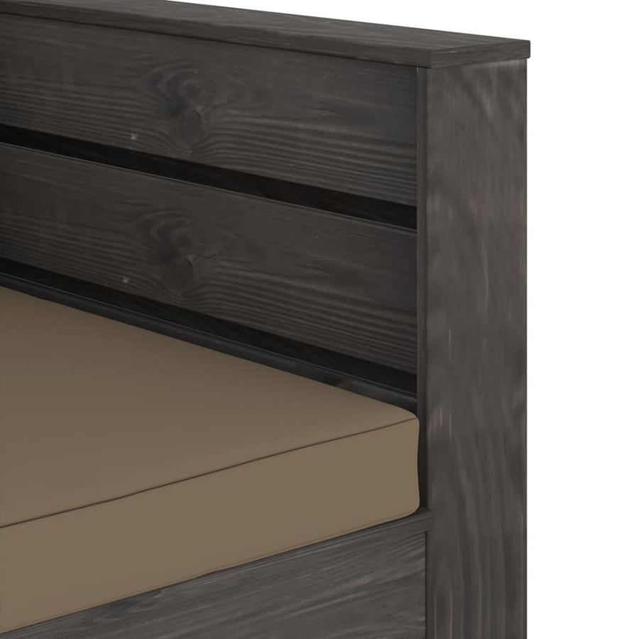 Loungeset Met Kussens Geïmpregneerd Hout Taupe en grijs