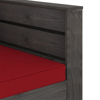 Loungeset Met Kussens Geïmpregneerd Hout Wijnrood en grijs