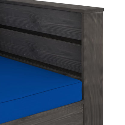 2-Delige Loungeset Met Kussens Grijs Geïmpregneerd Hout Blauw en grijs