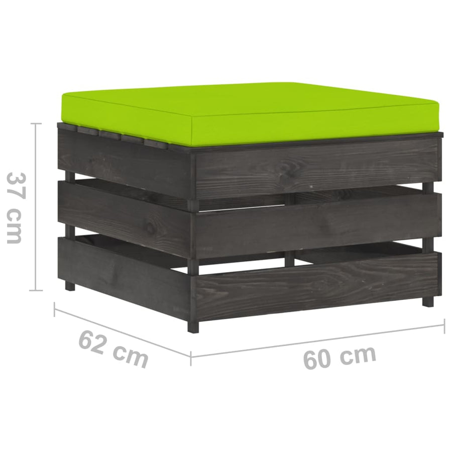 2-Delige Loungeset Met Kussens Grijs Geïmpregneerd Hout 2