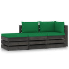 -Delige Loungeset Met Kussens Grijs Geïmpregneerd Hout Groen en rood