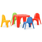 Kindertafel en stoelenset PP rood groen geel blauw 55x55x37.5 cm