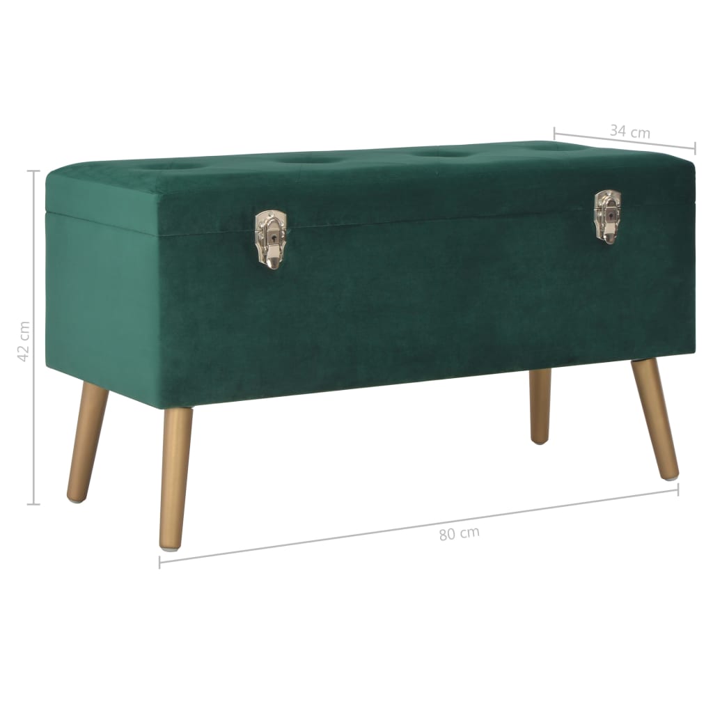Bankje Met Opbergvak 80 Cm Fluweel Groen