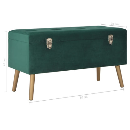 Bankje Met Opbergvak 80 Cm Fluweel Groen