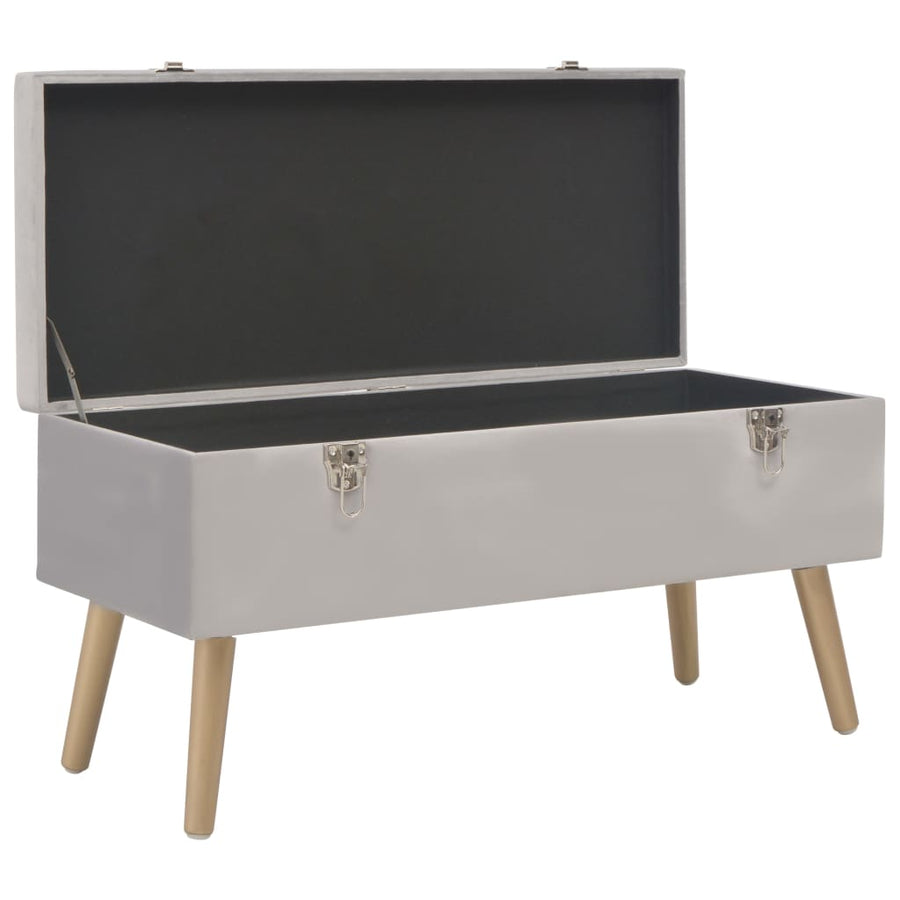 Bankje Met Opbergvak 80 Cm Fluweel Grijs