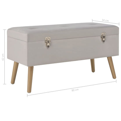 Bankje Met Opbergvak 80 Cm Fluweel Grijs