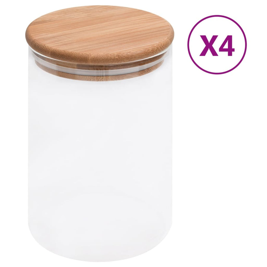 Opbergpotten Met Bamboe Deksels Glas 800 ml
