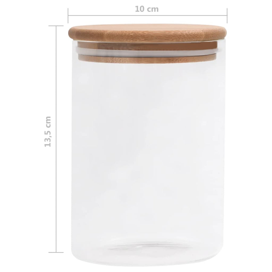 Opbergpotten Met Bamboe Deksels Glas 800 ml