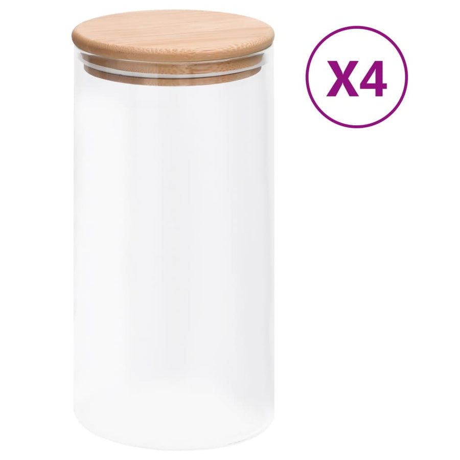 Opbergpotten Met Bamboe Deksels Glas 1200 ml