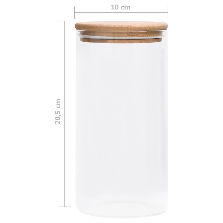Opbergpotten Met Bamboe Deksels Glas 1200 ml