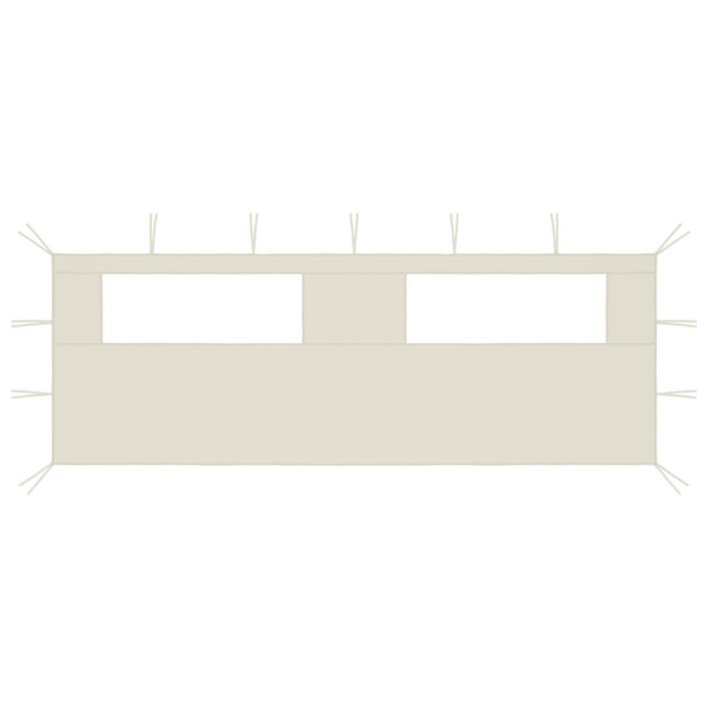 Prieelzijwand Met Ramen Kleurig 6 x 2 m Crème