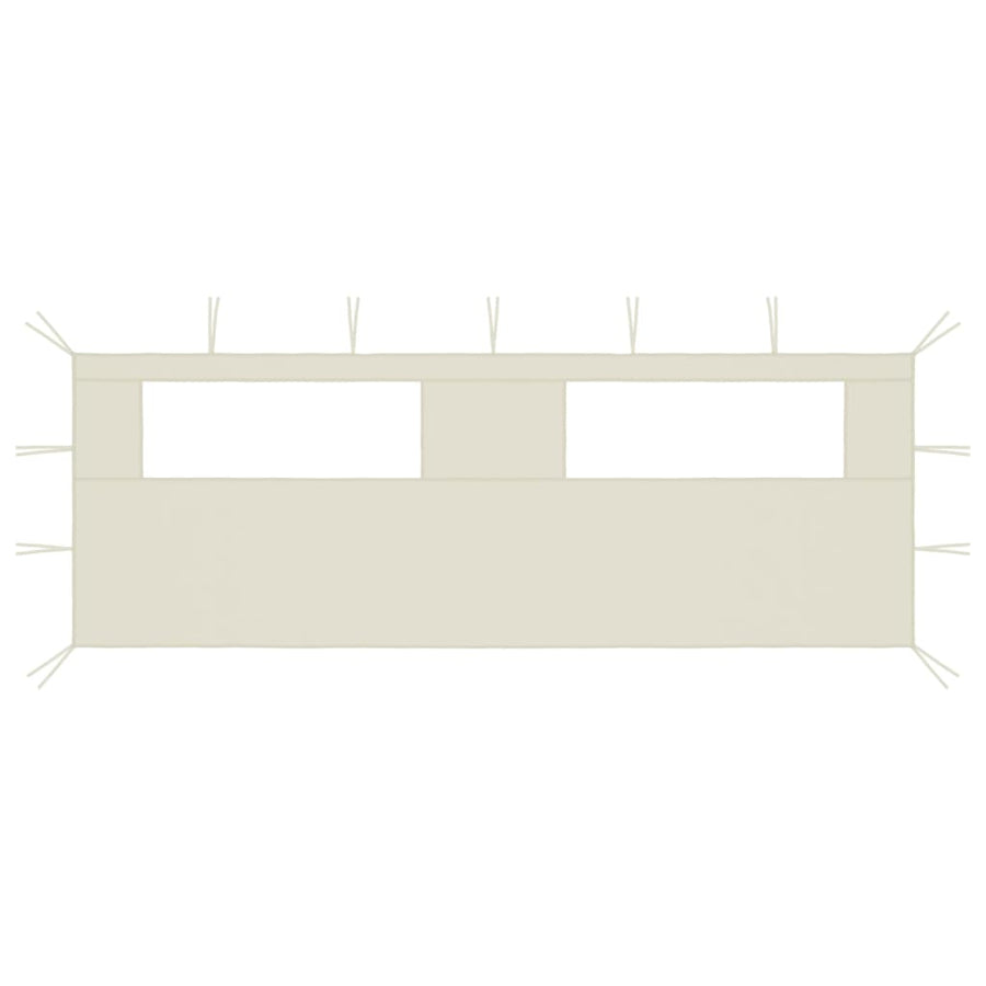 Prieelzijwand Met Ramen Kleurig 6 x 2 m Crème