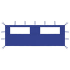 Partytent zijwand 600x200 cm blauw met ramen