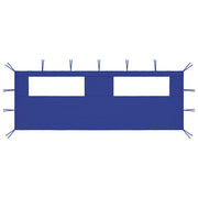 Partytent zijwand 600x200 cm blauw met ramen