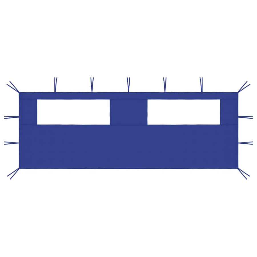 Prieelzijwand Met Ramen 6 x 2 m Blauw