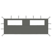 Prieelzijwand 6 x 2 m antraciet met ramen
