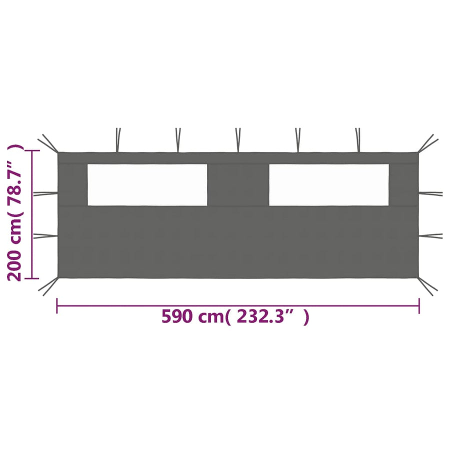Prieelzijwand Met Ramen Kleurig 6 x 2 m