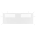 Prieelzijwand 600x200 cm wit met ramen
