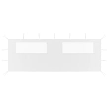 Prieelzijwand Met Ramen 6 x 2 m Wit