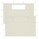 Prieelzijwanden met ramen 2 st crèmekleurig 435x210 cm en 290x210 cm