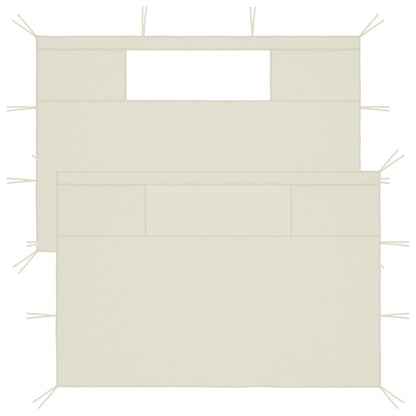 Prieelzijwanden Met Ramen 2 St Kleurig 4.35 x 2.1 m Crème