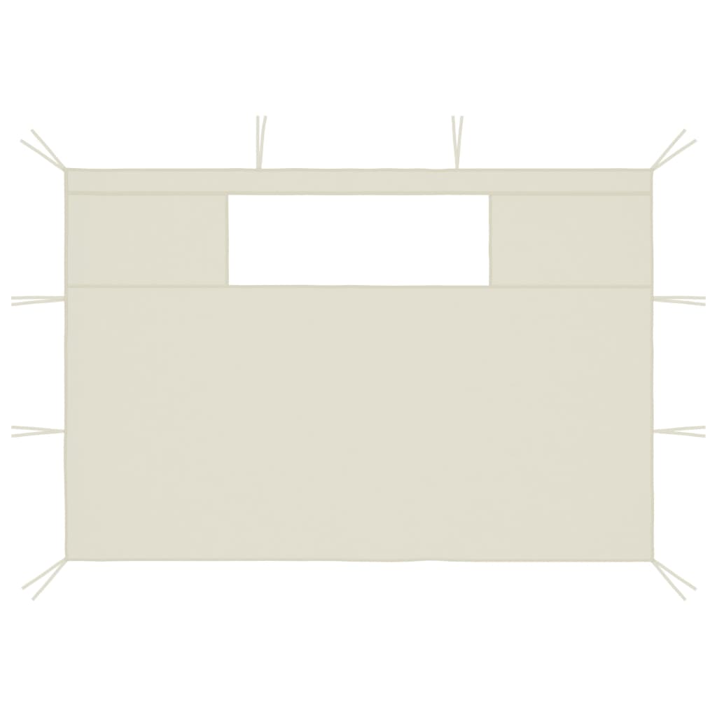 Prieelzijwanden Met Ramen 2 St Kleurig 4.35 x 2.1 m Crème