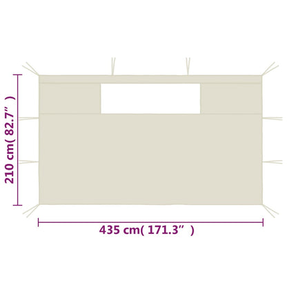 Prieelzijwanden Met Ramen 2 St Kleurig 4.35 x 2.1 m Crème