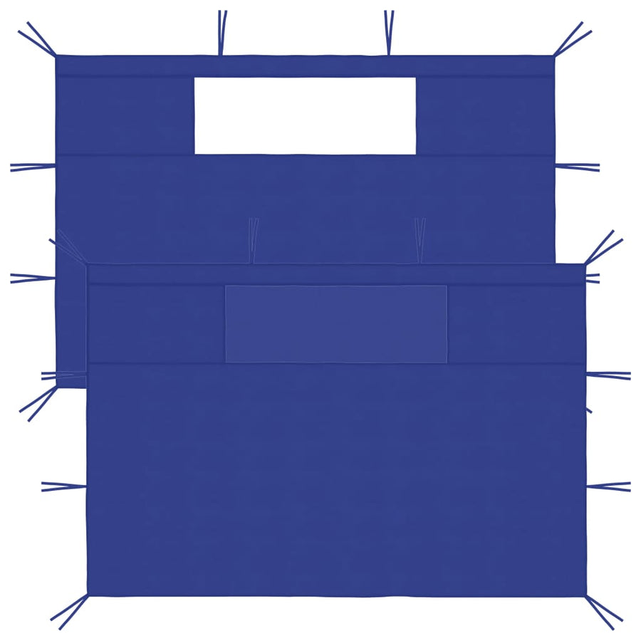 Prieelzijwanden Met Ramen 2 St 4.35 x 2.1 m Blauw