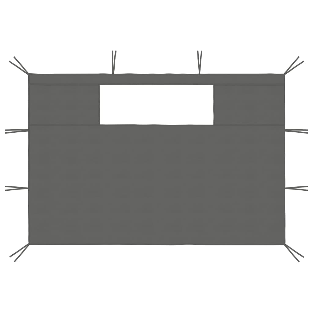 Prieelzijwanden Met Ramen 2 St Kleurig 4.35 x 2.1 m Antraciet