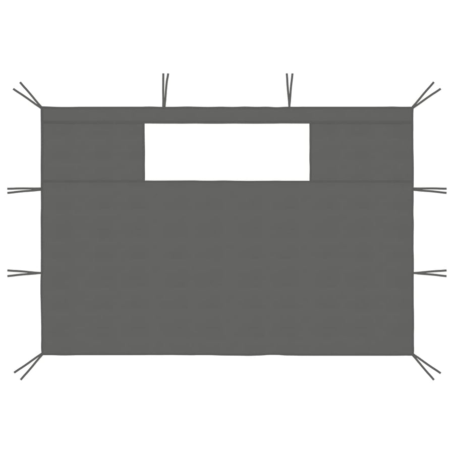 Prieelzijwanden Met Ramen 2 St Kleurig 4.35 x 2.1 m Antraciet