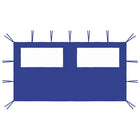 Partytent zijwand 400x200 cm blauw met ramen
