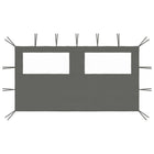 Prieel zijwand 400x200 cm antraciet met ramen