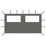 Prieel zijwand 400x200 cm antraciet met ramen