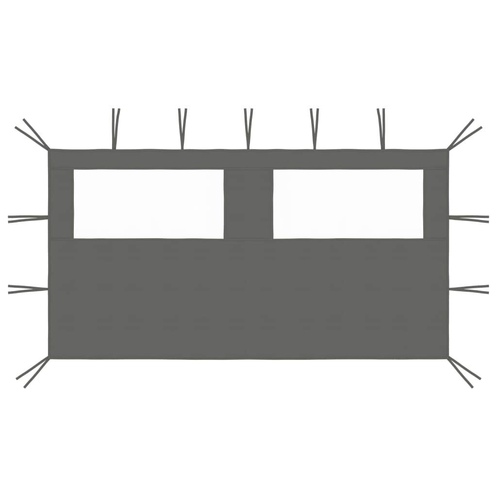 Prieelzijwand Met Ramen Kleurig 4 x 2 m Antraciet