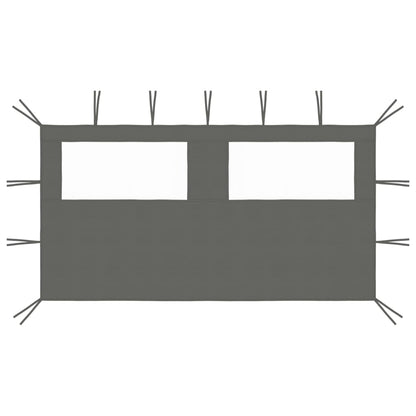 Prieelzijwand Met Ramen Kleurig 4 x 2 m Antraciet