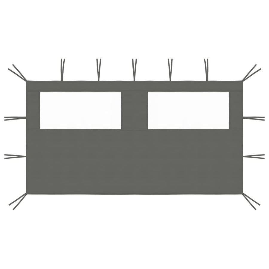 Prieelzijwand Met Ramen Kleurig 4 x 2 m Antraciet