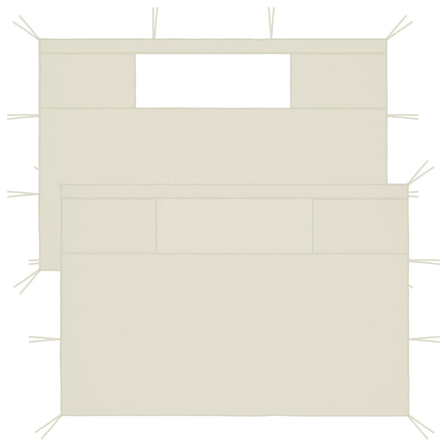 Prieelzijwanden Met Ramen 2 St Kleurig 4.1 x 2.1 m Crème