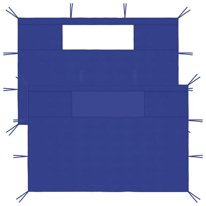Prieelzijwanden Met Ramen 2 St 4.1 x 2.1 m Blauw
