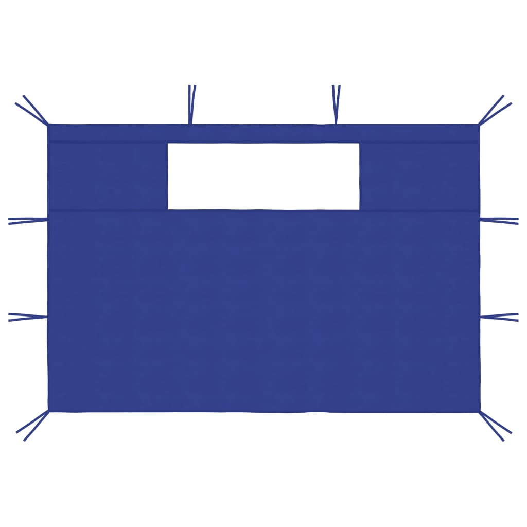 Prieelzijwanden Met Ramen 2 St 4.1 x 2.1 m Blauw