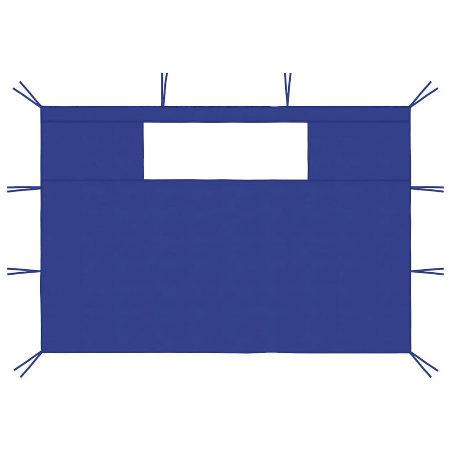 Prieelzijwanden Met Ramen 2 St 4.1 x 2.1 m Blauw