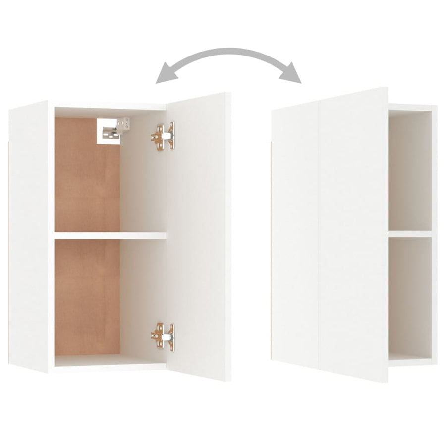 Tv-meubel 30,5x30x60 cm bewerkt hout wit 1 30.5 x 30 x 60 cm Wit