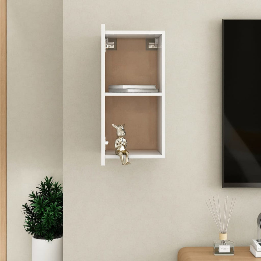 Tv-meubel 30,5x30x60 cm bewerkt hout wit 1 30.5 x 30 x 60 cm Wit