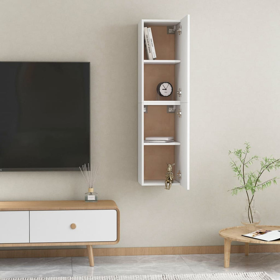 Tv-Meubelen 30,5X30X60 Cm Bewerkt Hout 2 30.5 x 30 x 60 cm Wit