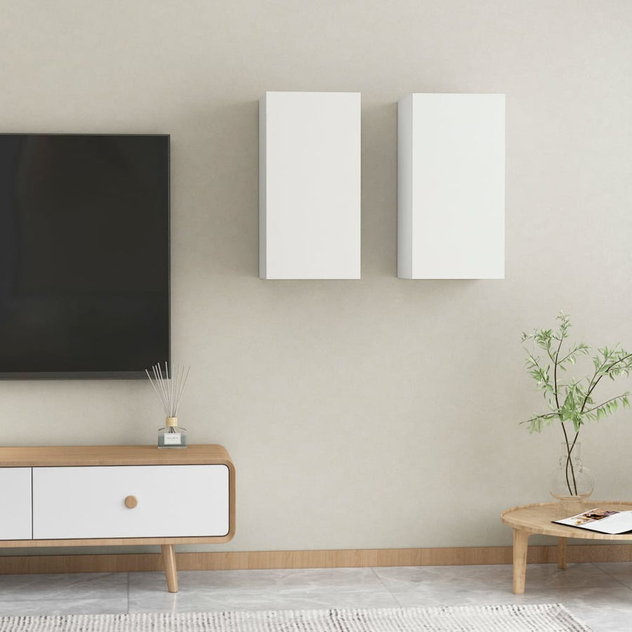 Tv-Meubelen 30,5X30X60 Cm Bewerkt Hout 2 30.5 x 30 x 60 cm Wit