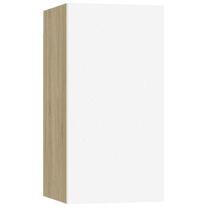 Tv-meubel 30,5x30x60 cm spaanplaat wit en sonoma eikenkleurig 1 30.5 x 30 x 60 cm Wit en sonoma eiken