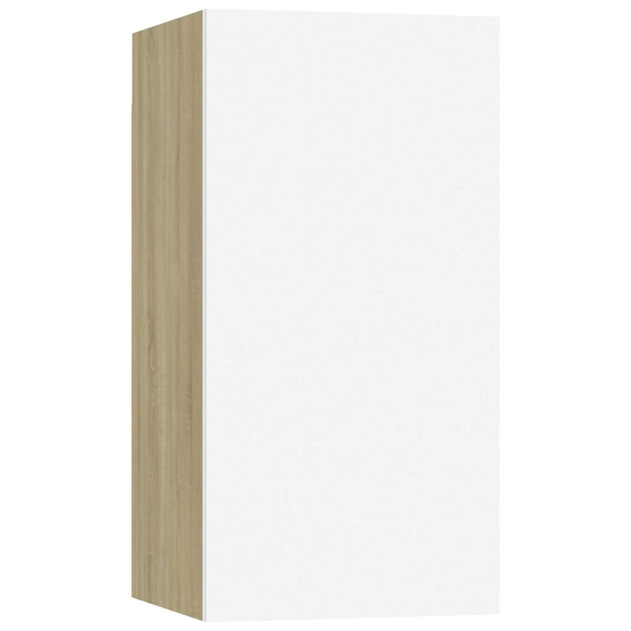 Tv-meubel 30,5x30x60 cm spaanplaat wit en sonoma eikenkleurig 1 30.5 x 30 x 60 cm Wit en sonoma eiken